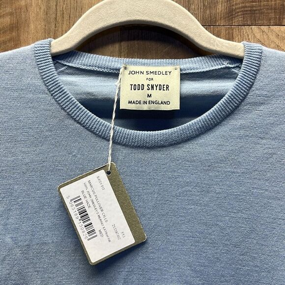 TODD SNYDER X JOHN SMEDLEY LONG SLEEVE CREW IN BLUE HAZE - Picture 3 of 5